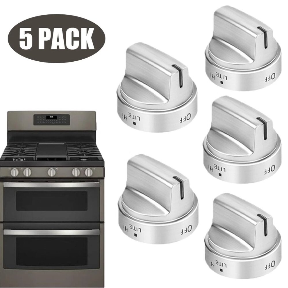 5 Pack Range Knobs Gas Stove Black Range/Stove/Cooktop/Ovens WB03X24818 US STOCK